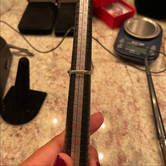 Stunning 14k White Gold Topaz with Diamond Ring - Picture 5 of 7